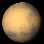 View of Mars from Earth on April 22nd 2016 at 0h UT (Image from NASA's Solar System Simulator v4)