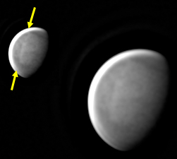 A cloud discontinuity in Venus' atmosphere imaged by Antnio Cidado on June 4th 2022 (Image: Antnio Cidado/ALPO-Japan)