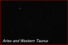 Photograph showing the constellation of Aries and the Western region of Taurus. Click for a full-size photo (Copyright Martin J Powell, 2011)