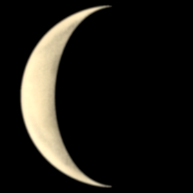 A crescent Venus sketched by Paul G Abel in July 2023 (Image: Paul G Abel/ALPO-Japan)