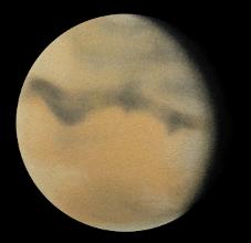 Mars at minimum phase sketched by Chris Nuttall in January 2021 (Image: Chris Nuttall/ALPO-Japan)