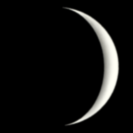 A crescent Venus sketched by Paul G Abel in June 2020 (Image: Paul G Abel/ALPO-Japan)