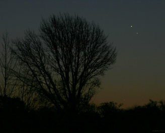 Jupiter and Venus in conjunction on the morning of November 13th 2017 (Copyright Martin J Powell, 2017)