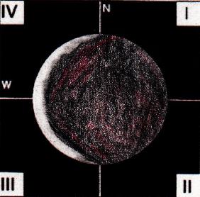 Crescent Venus with Ashen Light sketched by Detlev Niechoy in December 2021 (Image: Detlev Niechoy/ALPO-Japan)