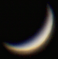 Venus through the telescope at 15% phase (Copyright Martin J Powell 2008)
