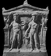 Castor and Pollux depicted on a votive plaque from the city of Taranto in Southern Italy (Image: 'HistoryForKids.org')